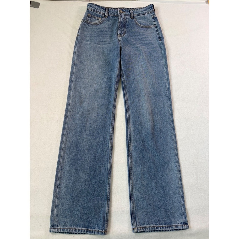 Sweet Chilling Last Kiss Club Wide Leg Jeans Blue Size 26 Y2K Minimalist Boho